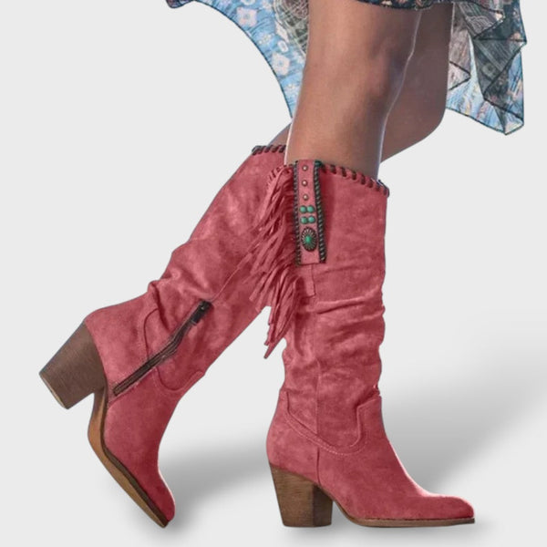 Botas Ortopédicas Cowboy Ante Flecos Turquesa