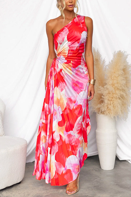 Yanira · Vestido Plisado de Un Hombro
