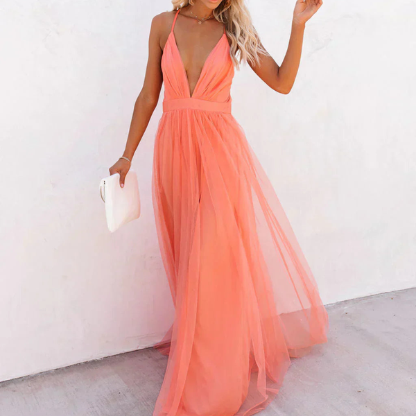 Ginevra · Vestido Maxi en Luz Coral