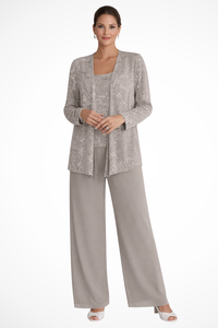 Miriam | Traje de invitada de tres piezas con chaqueta de encaje y lentejuelas y pantalón ancho™