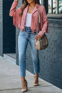 ALLIE | Chaqueta corta de ante sintético con flecos™