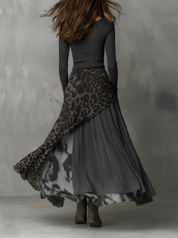 Martina · Vestido Largo Boho de Estampado Leopardo