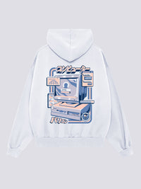 Retro Ordenador Sudadera con Capucha