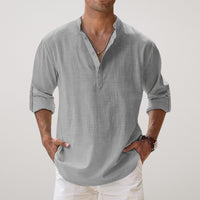 Blake · Camisa Henley de Algodón Efecto Lino