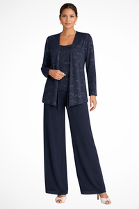 Miriam | Traje de invitada de tres piezas con chaqueta de encaje y lentejuelas y pantalón ancho™