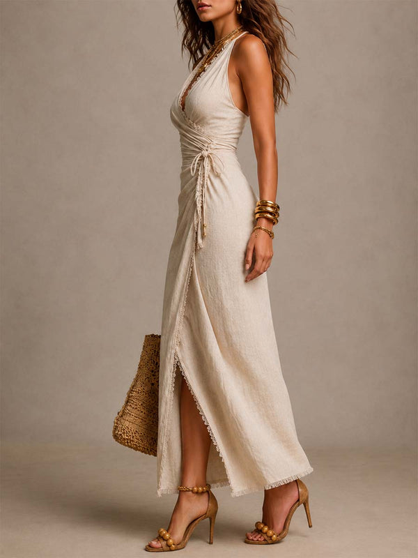 Nerina · Vestido Midi Cruzado Drapeado