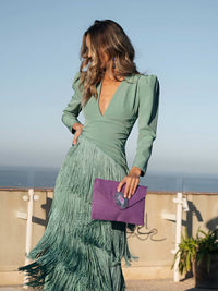 Robe Évasée en Franges Élégantes - Maison Claire et Sylvie