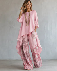 KORA | Conjunto de túnica asimétrica y pantalón de pierna ancha™