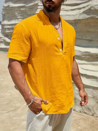 Christian · Camisa de Verano Elegante con Cuello Alto