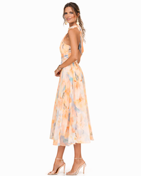 Aurora · Vestido Halter de Seda con Estampado Acuarela