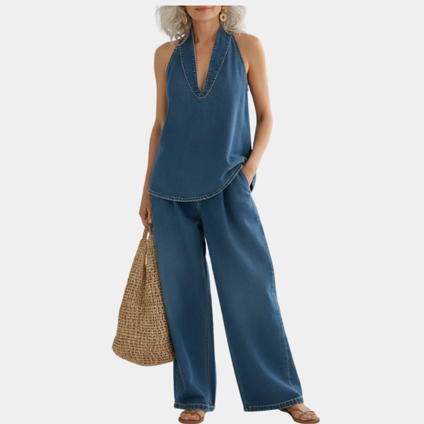 Ivy · Conjunto de Denim Efecto Vintage Lavado