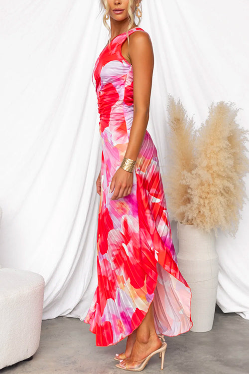 Yanira · Vestido Plisado de Un Hombro