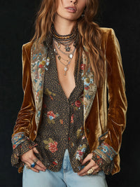 Marcelline | Blazer vintage patchwork con estampado floral