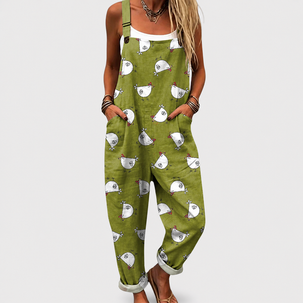 Vanessa · Peto Ancho Estampado Gris y Verde