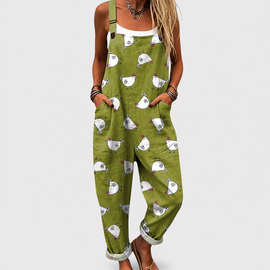Vanessa · Peto Ancho Estampado Gris y Verde