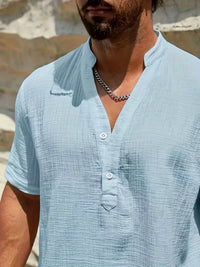 Christian · Camisa de Verano Elegante con Cuello Alto
