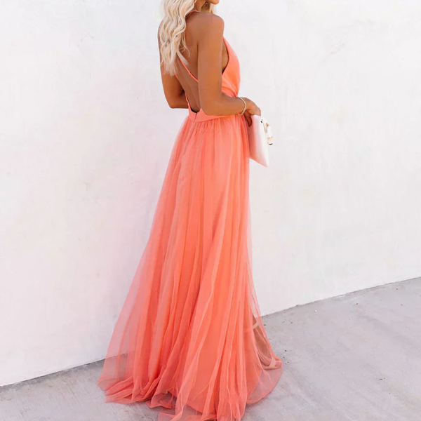 Ginevra · Vestido Maxi en Luz Coral