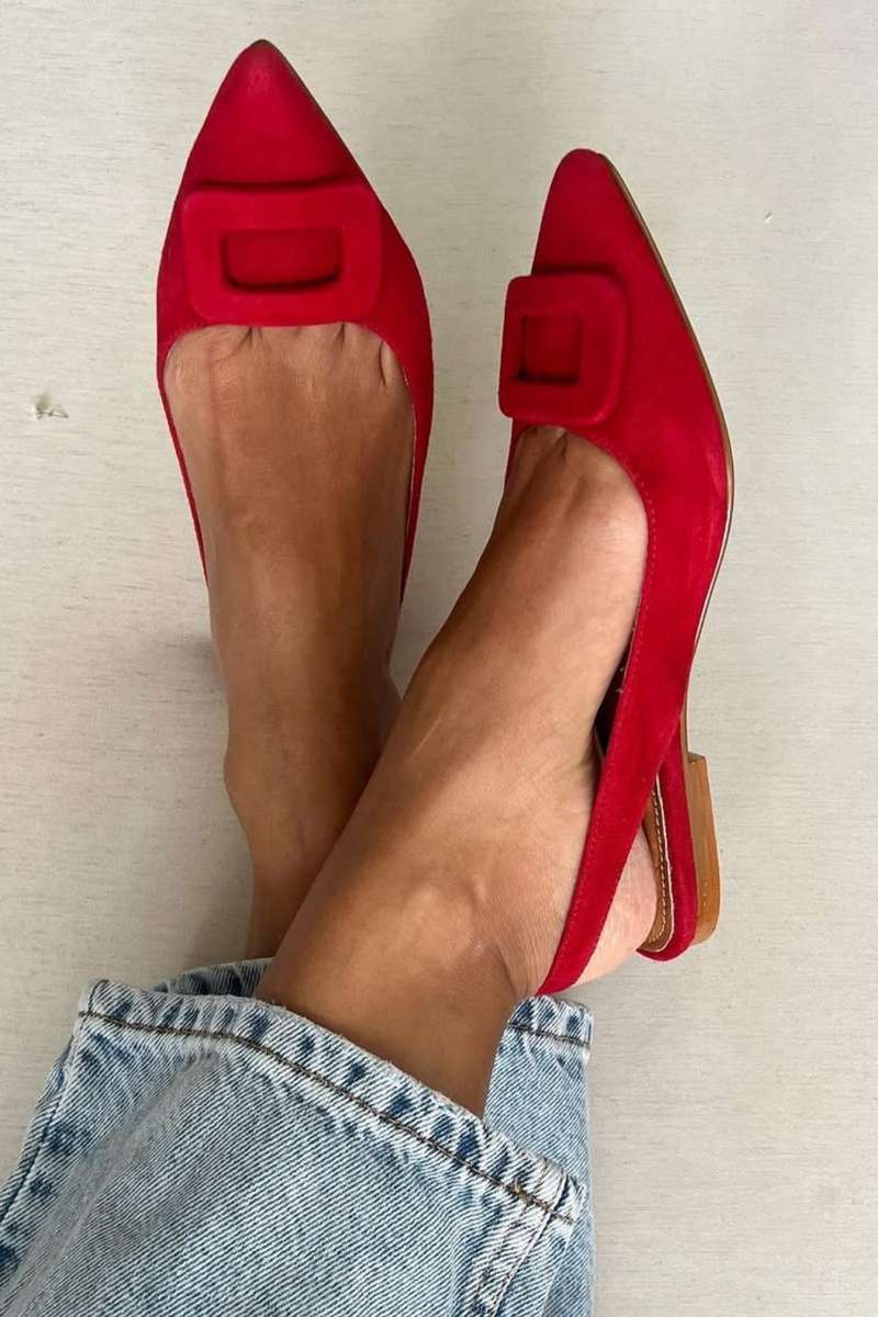 Bailarinas slingback aterciopeladas con hebilla