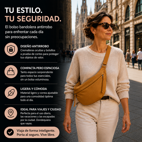 Melania · Bolso de Hombro Elegante Ocre