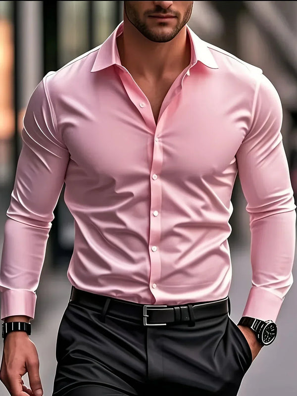 Hunter · Camisa Elegante de Manga Larga con Botones