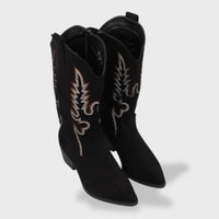 Botas Cowboy Bordado Ante Mujer