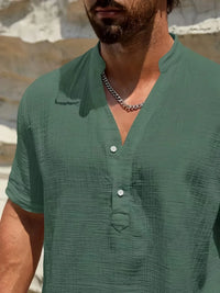 Christian · Camisa de Verano Elegante con Cuello Alto
