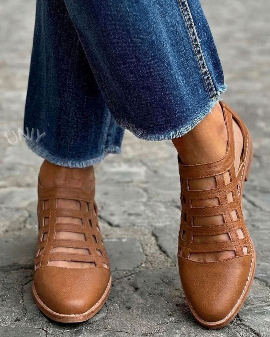 Mocasines trenzados versátiles bajos Marrón de punta