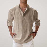Blake · Camisa Henley de Algodón Efecto Lino