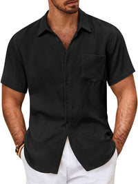 Camisa Manga Corta Texturizada con Botones