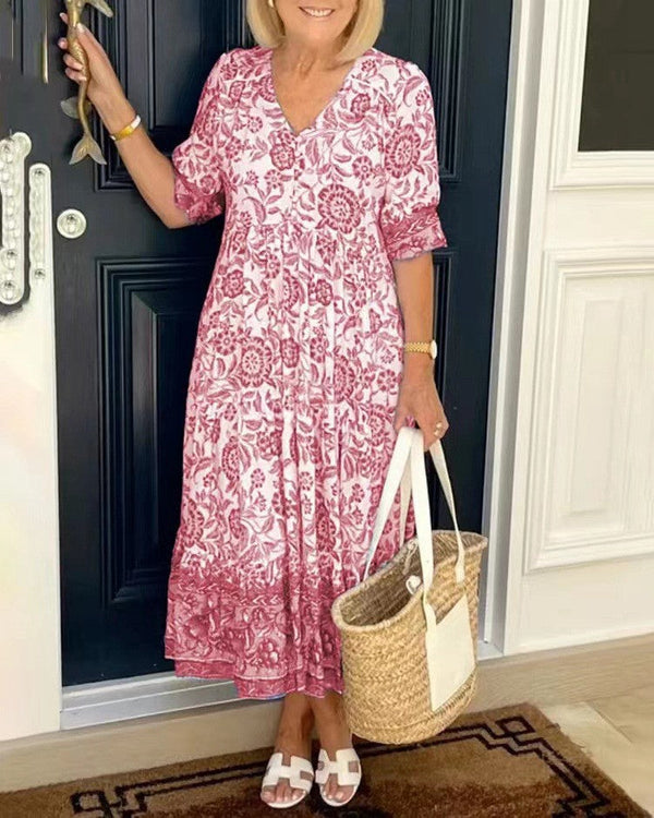 Keisha | Vestido Floral con Escote en V