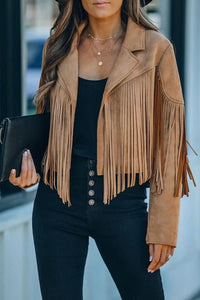 ALLIE | Chaqueta corta de ante sintético con flecos™