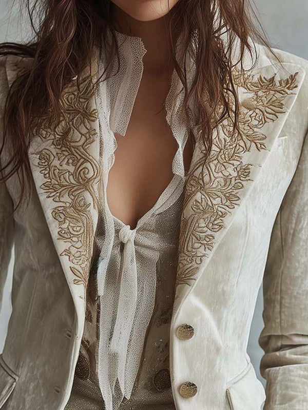 Constance | Blazer sastre marfil bordado™