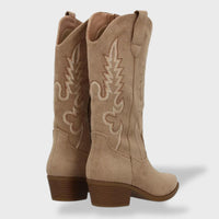 Botas Cowboy Bordado Ante Mujer