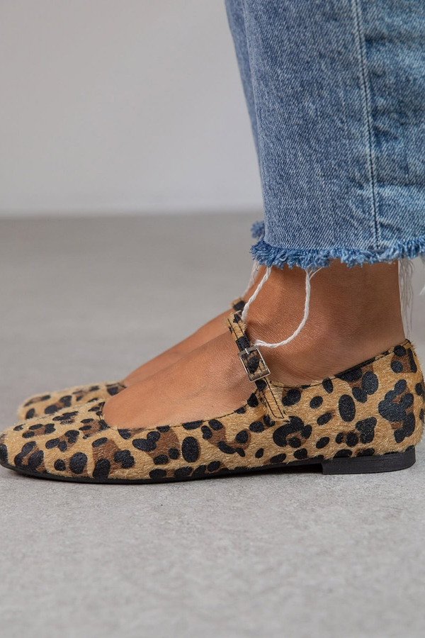 Bailarinas estampado leopardo con con correa regolabile