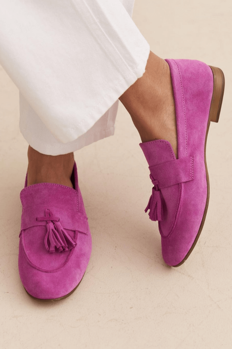 Mocasines aterciopelados Magenta