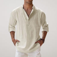 Blake · Camisa Henley de Algodón Efecto Lino