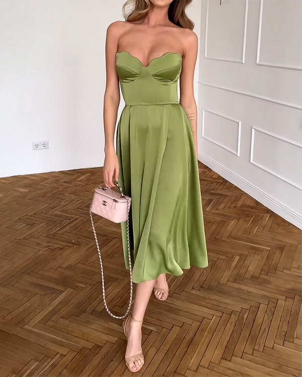 Liora · Vestido Midi Bustier de Lujo