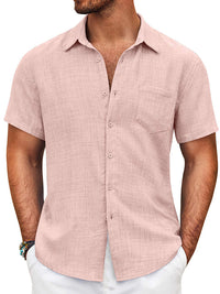 Camisa Manga Corta Texturizada con Botones