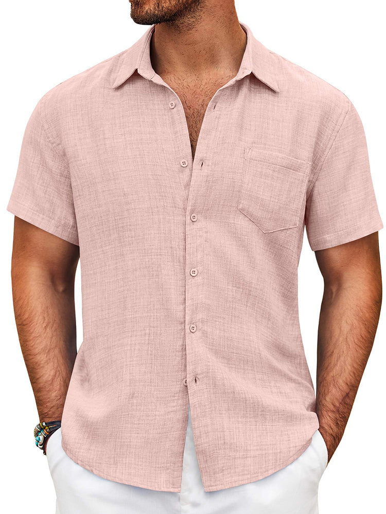 Camisa Manga Corta Texturizada con Botones