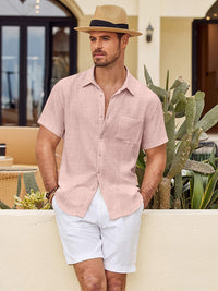 Camisa Manga Corta Texturizada con Botones