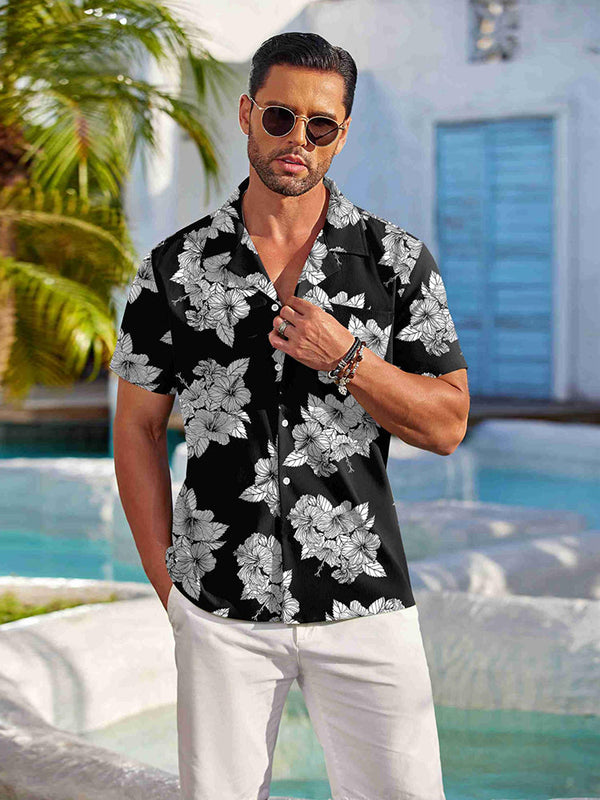 Camisa Floral Casual Vacaciones Diseñador