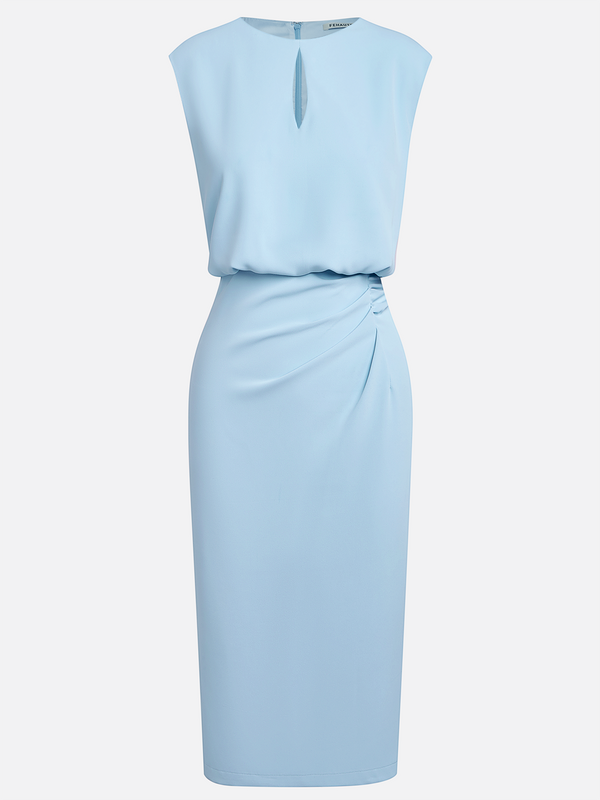 Elvira · Vestido Midi de Tafetán con Drapeado Lateral