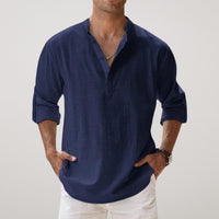 Blake · Camisa Henley de Algodón Efecto Lino