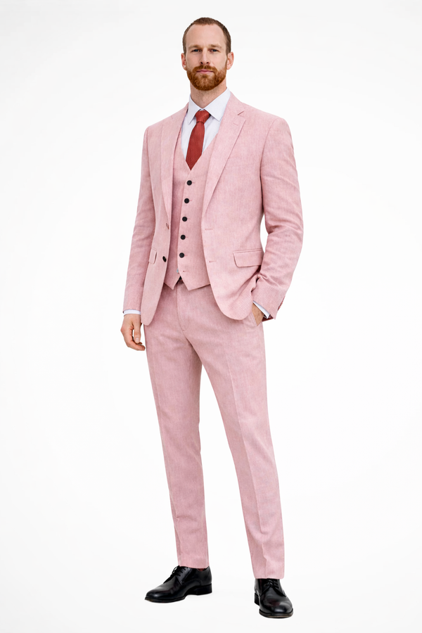 Clifton | Traje de lino de tres piezas para hombre con blazer, pantalón y chaleco™