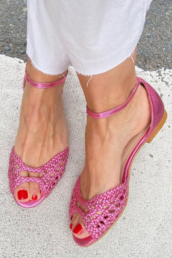 Isadora · Sandalias Trenzadas Doradas