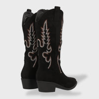 Botas Cowboy Bordado Ante Mujer