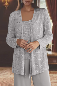 Miriam | Traje de invitada de tres piezas con chaqueta de encaje y lentejuelas y pantalón ancho™