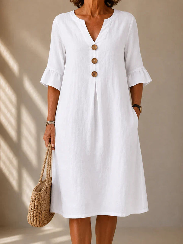 Charlotte · Vestido con Botones y Pliegue Hueco