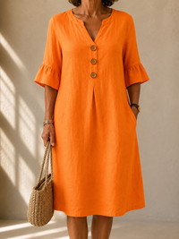 Mathilde · Vestido con Botones y Escote en V