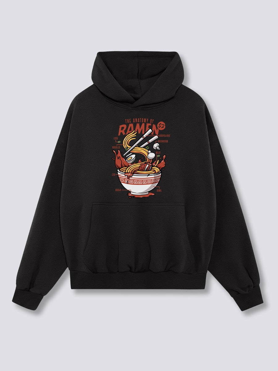 Estampado Frontal - Anatomía del Ramen Sudadera con Capucha